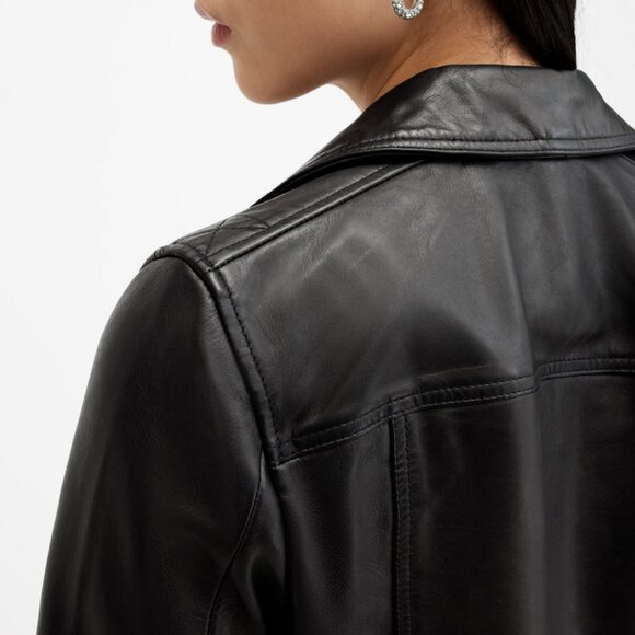 All Saints Women's Leather Biker Jacket - Picture 4 of 8